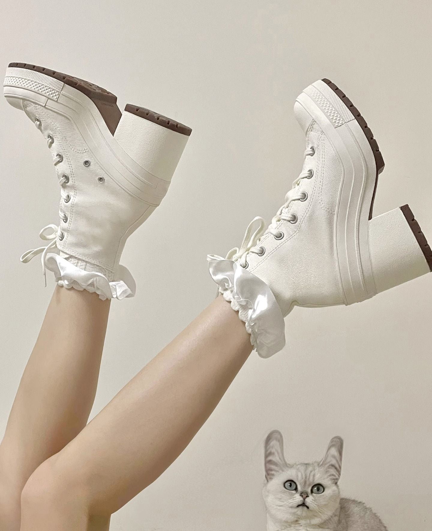 Women Platform Sneakers Canvas Shoes Personalized Luxry Heels Skateboard Lace Up Casual Fashion Outdoor Sneakers