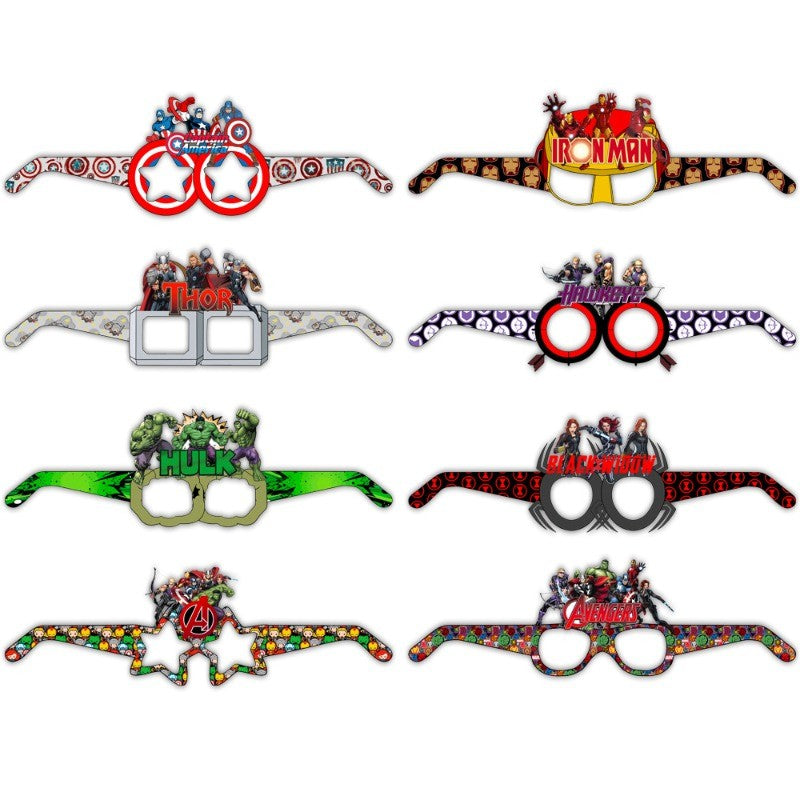 Marvel Spiderman Glasses Party Decoration Set Birthday Gift Party Halloween Cool Accessories Favorite Ornament for Boy 8/16Pcs