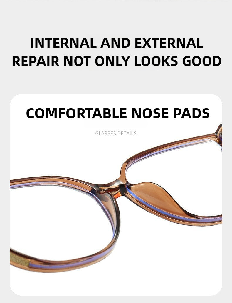 Blue Light Blocking HD Women Reading Glasses Stylish Presbyopic Eyeglasses Plano Eyewear Dazzling Large Frame Set with Diamonds