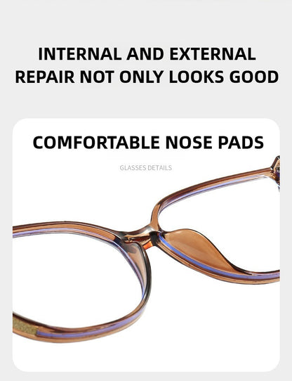 Blue Light Blocking HD Women Reading Glasses Stylish Presbyopic Eyeglasses Plano Eyewear Dazzling Large Frame Set with Diamonds