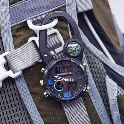 Climbing Watch Clip On Backpack Carabiner Analog Quartz Pocket Watch Men Mountaineering Outdoor Sports Man Woman Buckle Watches