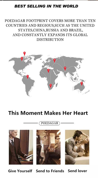 POEDAGAR Luxury Top Men Wristwatch Quartz Original Leather Men's Watches Date Chronograph Waterproof Luminous Man Watch Male+Box