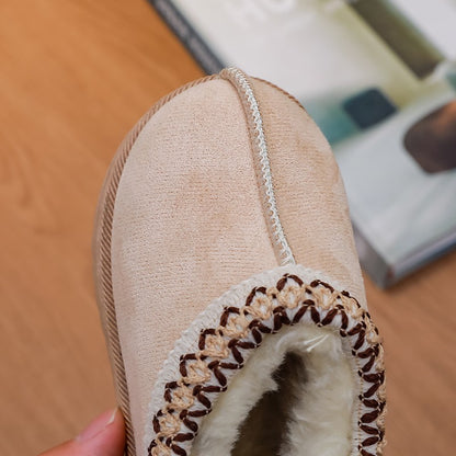 New Fashion Children's Ankle Boots Soft Winter 2025 Causal Girls Cotton Shoes Solid Color Kids School Plush Boots Warm Versatile