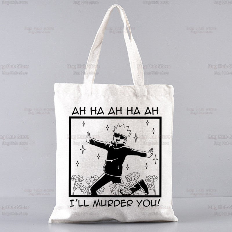 Jujutsu Kaisen Cartoon Shopping Bag Ryomen Sukuna Itadori Yuji Bolsas De Tela Shopper Okkotsu Yuta Gojo Satoru Shopping Jute Bag