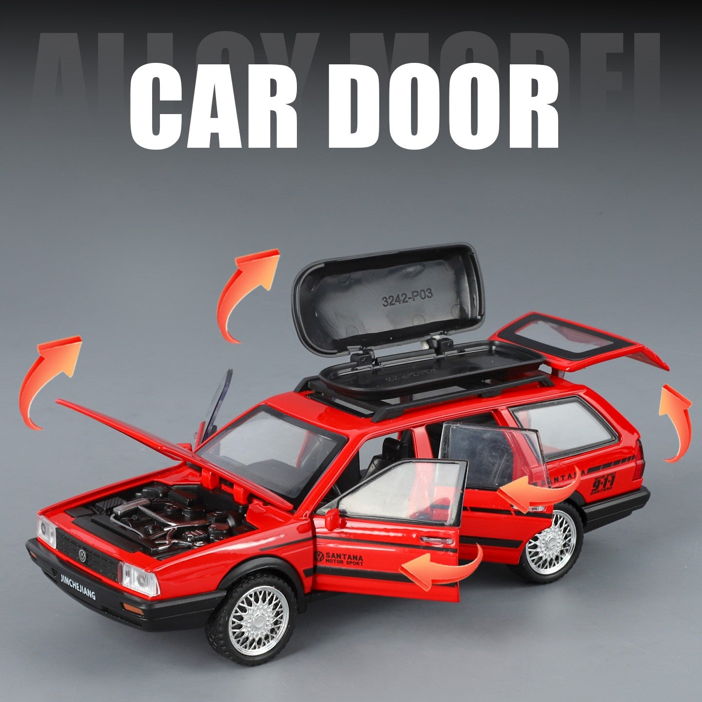 1:32 VolksWagenwerk Santana Wagon Liga de Metal Fundido Modelo de Carro Clássico Puxar Para Trás Brinquedo Infantil Carros Miniatura Enfeites Presentes