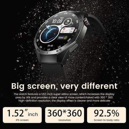 2025Novo Para Android e iOS Smartwatch Masculino Tela AMOLED GPS Rota de movimento Batimentos cardíacos Chamadas Bluetooth Smartwatch À Prova D'água
