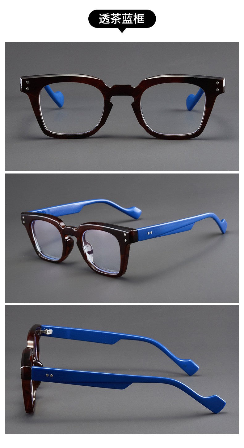 new square frame reading glasses retro printing glasses frame men women high-definition presbyopia glasses farsighted glasses