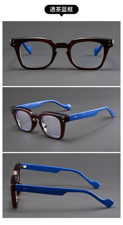new square frame reading glasses retro printing glasses frame men women high-definition presbyopia glasses farsighted glasses