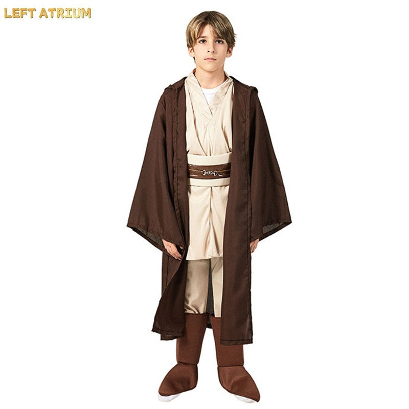 Jedi Warrior Full Set COSplay Costume For Kids Boys Girls Fancy Dress Jedi Cloak Cosplay Halloween Carnival Costume For Children