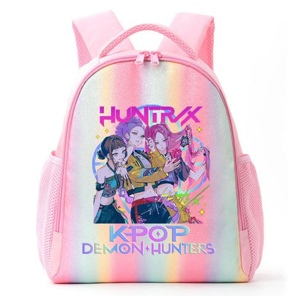 Mochila de Caçadores de Demônios KPop Estampa de Desenho Animado Anime Bolsas de Ombro para Estudantes Organizador de Papelaria Grande Capacidade Presentes de Volta às Aulas