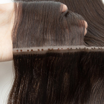 Extensões de cabelo humano Butterfly Twin Tabs Invisible Weft Trama Invisível Fita Plana PU Buraco Invisível Cabelo Humano Real de 25cm Sem Cola 40-50g