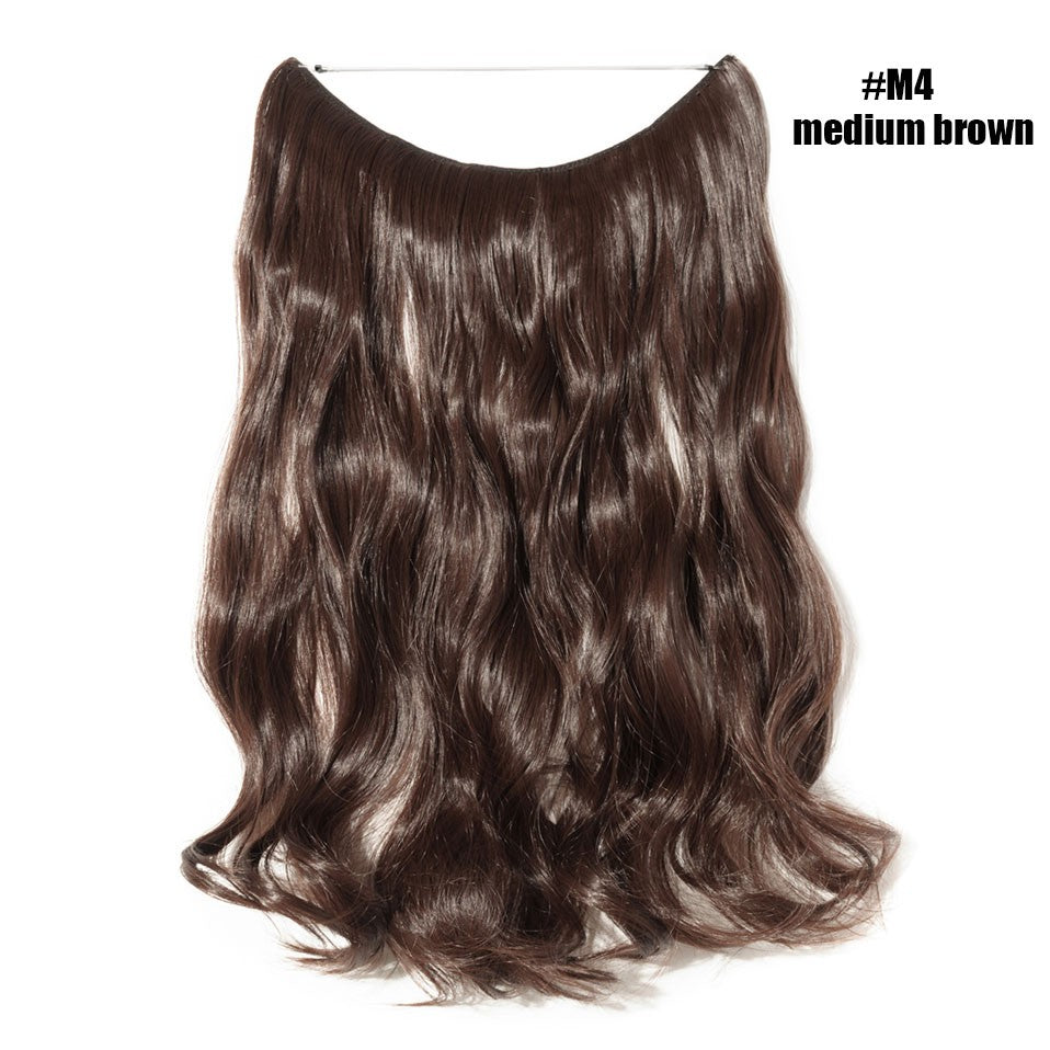BENEHAIR Cabelo Sintético com Fio Invisível Sem Clipes Extensões de Cabelo Linha Secreta de Pesca Apliques de Cabelo Falso Para Mulheres