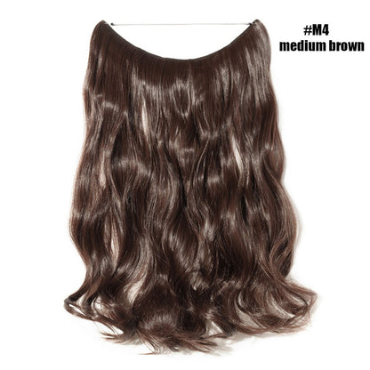 BENEHAIR Cabelo Sintético com Fio Invisível Sem Clipes Extensões de Cabelo Linha Secreta de Pesca Apliques de Cabelo Falso Para Mulheres
