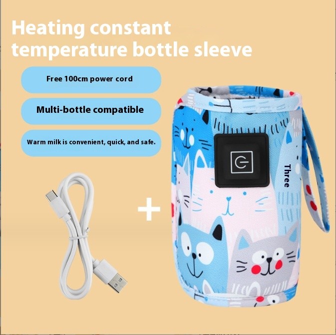 Cartoon Warm Milk Cover Three-level Heating Constant Temperature Bottle Cover Portable Universal Baby Bottle Insulation Cover