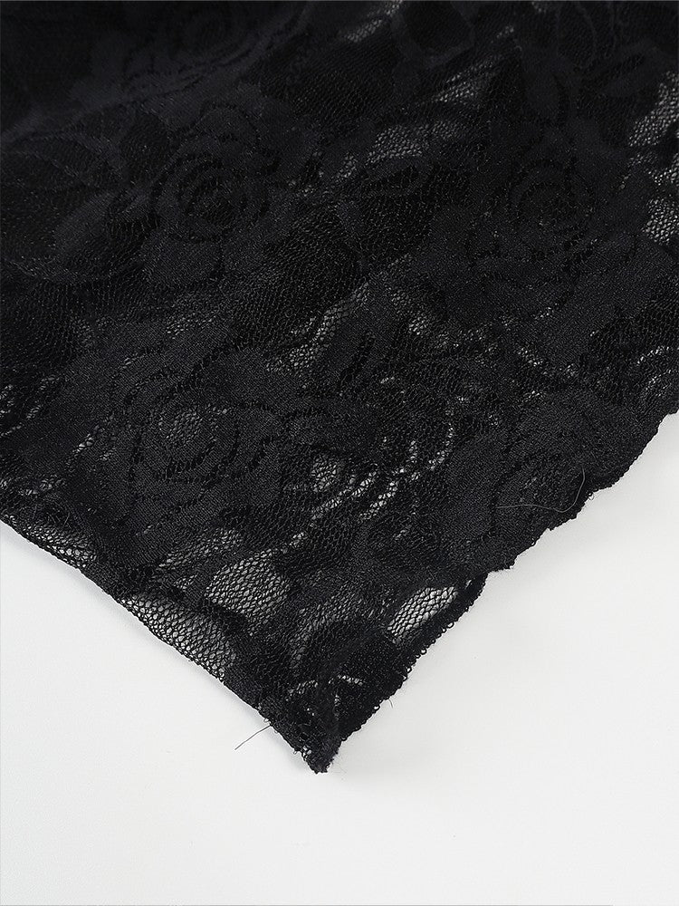 2025 Spring and Summer New Women's Y2K Style Sleeveless Sexy Slim Lace T-shirt Lace Tie Solid Color Vest Top