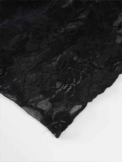 2025 Spring and Summer New Women's Y2K Style Sleeveless Sexy Slim Lace T-shirt Lace Tie Solid Color Vest Top