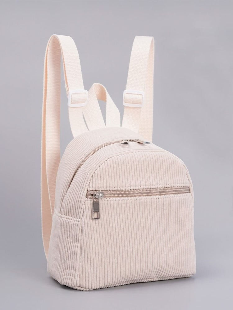 Mochila Clássica Infantil Minimalista em Veludo Cotelê