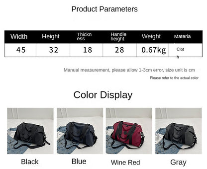 Travel bag Men's and women's tote bag Large capacity travel duffel Yoga exercise  Oxford cloth waterproof fitness bag