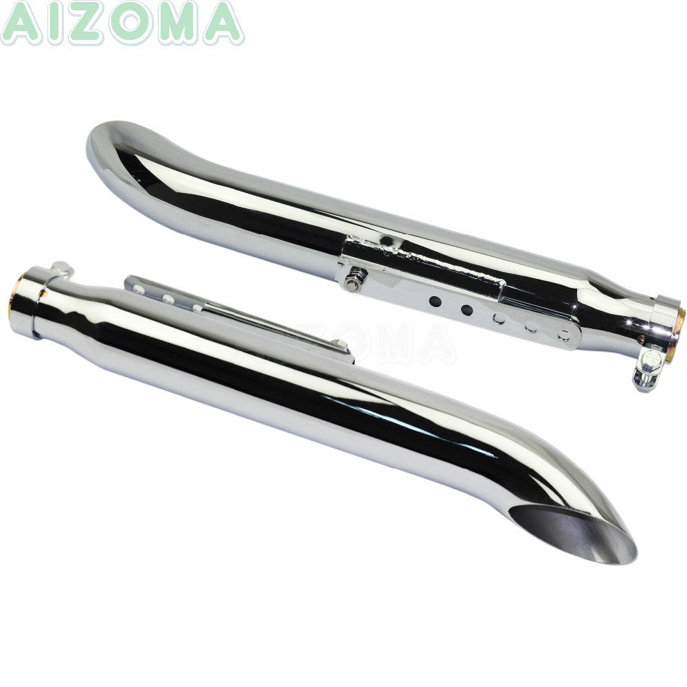 1 Pair Motorcycle Exhaust Muffller Pipe for Harley Suzuki VL 125 800 1500 Intruder Bobber Chrome Tapered Turn Out Iron Silenc