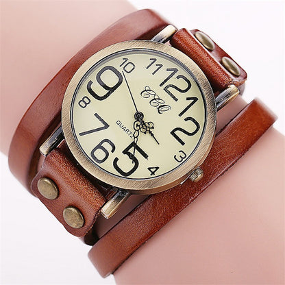 Casual Arabic Dial Unisex Watches Vintage Long Leather Band Women Quartz Watch Men's Wristwatches