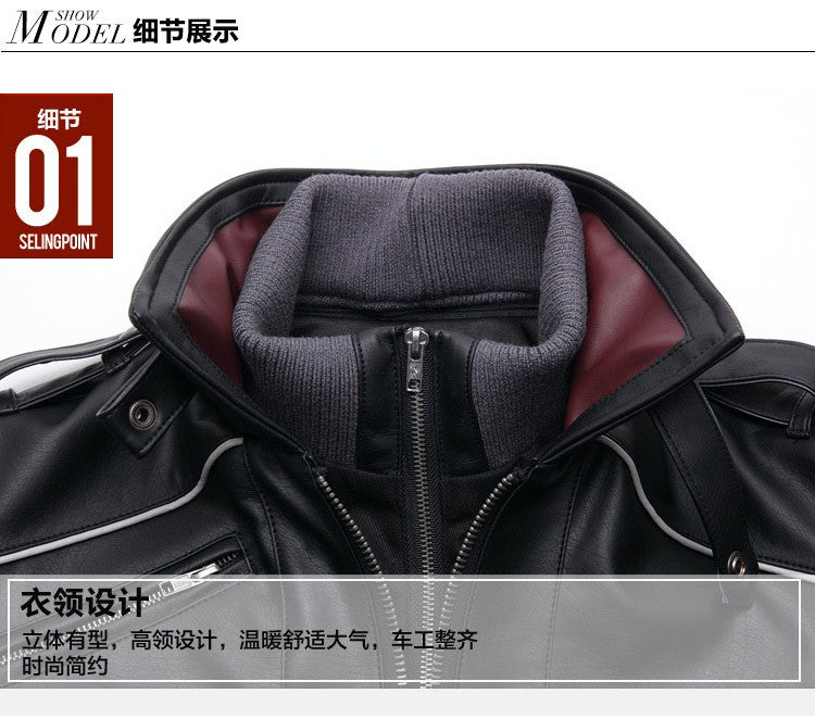 CosZtkhp Double Collars!Game Prototype Alex Mercer PU Leather Jacket Winter Coat Halloween Cosplay Costumes for Women/Men M-4XL