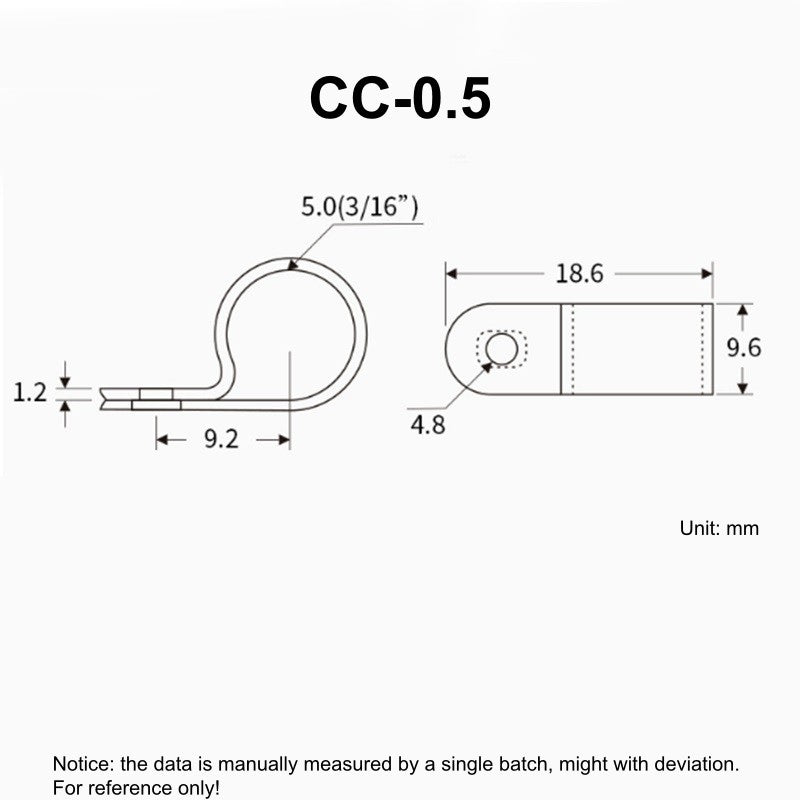 100pcs Black P Style Mounting Cable Clamp Plastic Nylon Isolation Screw Fixed Wire Holder Cable Clips Manager 3.0-18mm Diameter