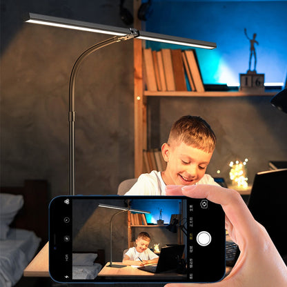 Led Desk Lamp with Clamp Architect Desk Lamp for Home Office 24W Ultra Bright Auto Dimming PC Light Stepless Dimming Table Light