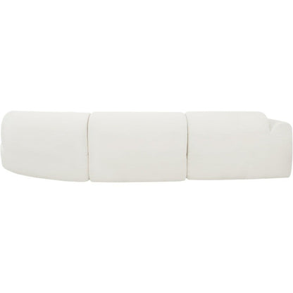 Curved Polyester Sectional Sofa Set, 7 Seat Modern Cloud Couch with Chaise Lounge, 3 Pillows, Fully Assembled for Living Room