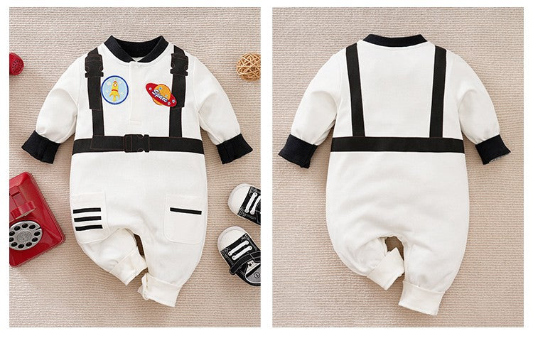 Long Sleeve Baby Newborn Toddler Spring Autumn Astronaut Boys Cartoon Printed Clothes 0-18 months Romper Cotton Baby Jumpsuit