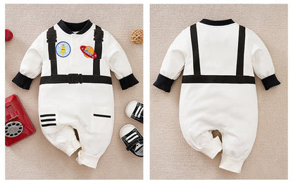 Long Sleeve Baby Newborn Toddler Spring Autumn Astronaut Boys Cartoon Printed Clothes 0-18 months Romper Cotton Baby Jumpsuit