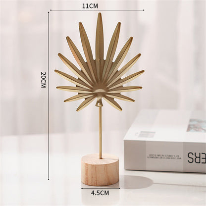 Nordic Gold Ginkgo Leaf Crafts Leaves Sculpture Luxury Living Room Decor Home Decoration Accessories Office Desktop Ornaments