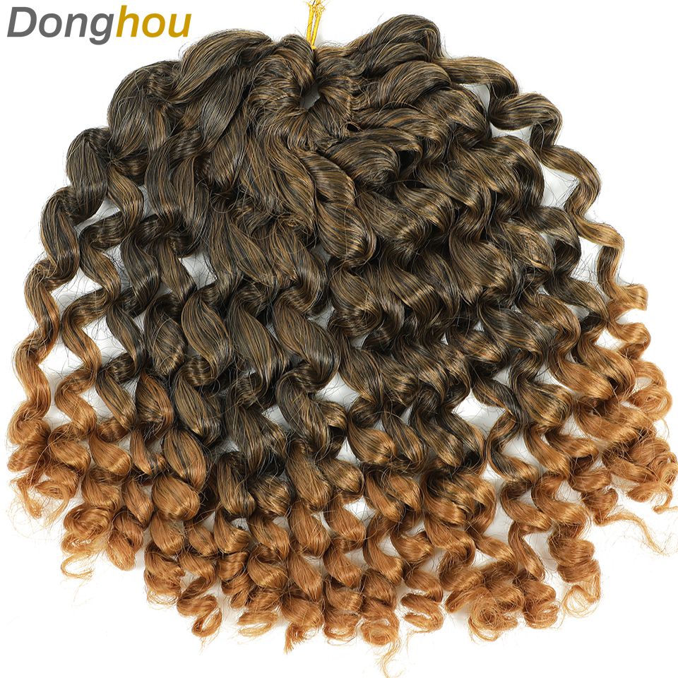 1-4 Pacotes 2X Ringlet Wand Curl Jamaican Bounce 8 polegadas Sintético Wand Curl Twist Braids Hair Crochet Cabelo Cacheado Extensões 20 Raízes
