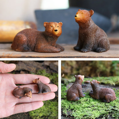 Miniature Fairy Garden Squirrels Set Miniature Forest Animal Figures Figurines Kit Mini Garden Supplies Bonsai Decorations