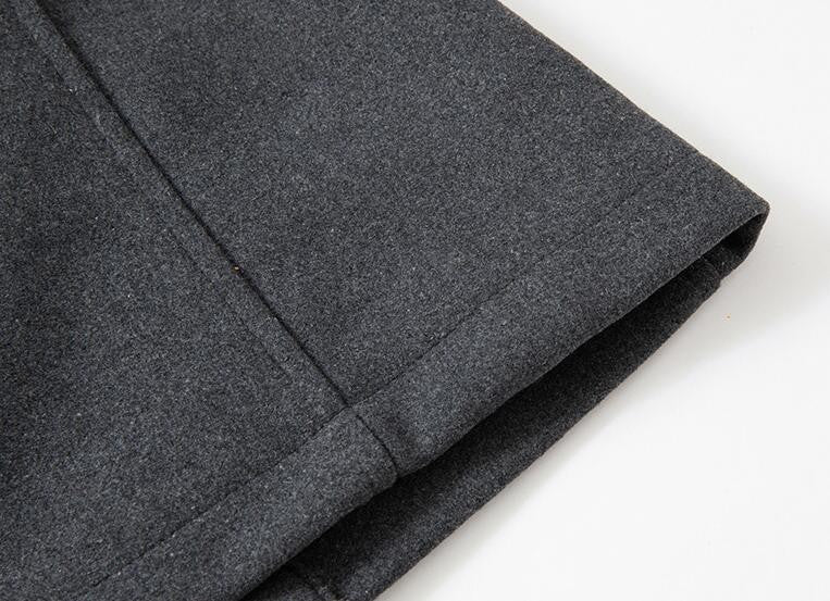 New Autumn Winter Wool Coat Men Fashion Double Collar Thick Jacket Single Breasted Trench Coat Men Casual Wool Blends Overcoats