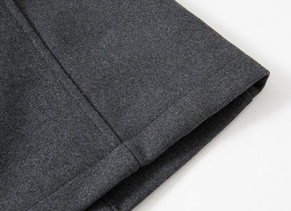 New Autumn Winter Wool Coat Men Fashion Double Collar Thick Jacket Single Breasted Trench Coat Men Casual Wool Blends Overcoats