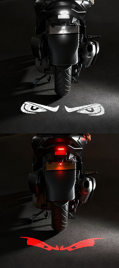 Luz de projeção de motocicleta e veículo elétrico olho de diabo LED de alta definição luz de placa anti-colisão traseira mod