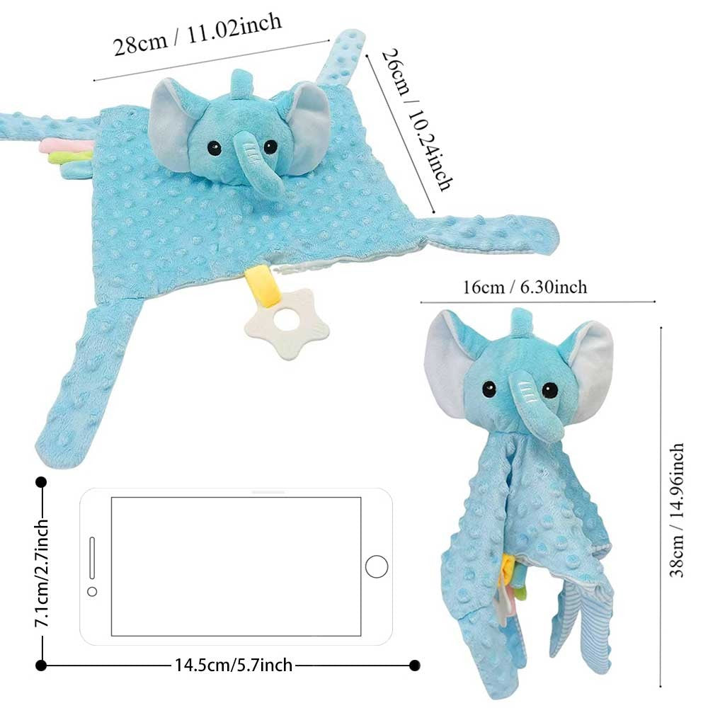 Elephant Toddler Comforter Blanket Soft Appease Plush Towel Animals Baby Sensory Toys Soothe Reassure Sleeping Towel Gift