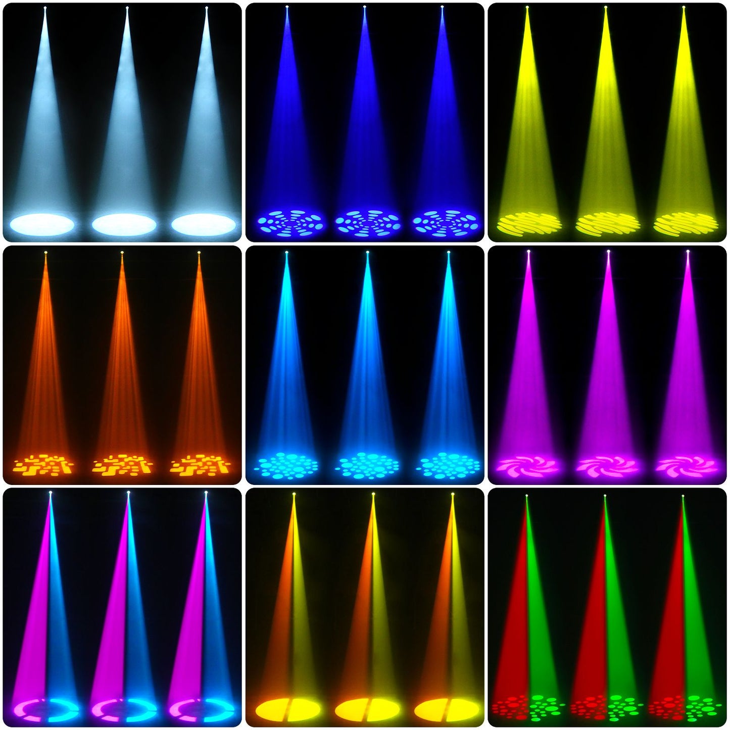 U`King 4Pcs 30W Beam Gobo Moving Head Lights RGBW LED Stage Lights DMX512 Spotlights For DJ Disco Wedding Party Stage Lighting