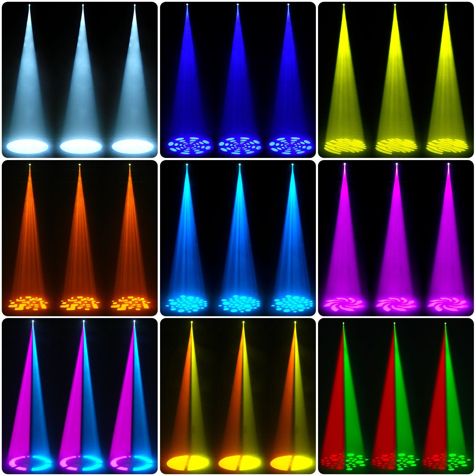U`King 4Pcs 30W Beam Gobo Moving Head Lights RGBW LED Stage Lights DMX512 Spotlights For DJ Disco Wedding Party Stage Lighting