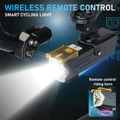 BUCKLOS 4000mAh Bicycle Lights Front with Horn Aluminium Alloy Bike Haedlight Type-C Charging Bike lights Bicycle Accessories