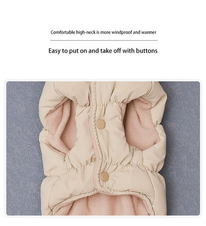 Roupa de cachorro com alças quentes, jaquetas de algodão, jaquetas de duas pernas para animais de estimação, roupas de cachorro de porte médio, roupas de outono-inverno