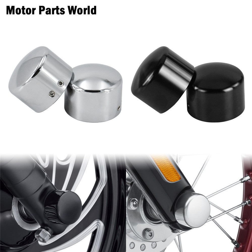 2 peças Tampa do Eixo Dianteiro da Motocicleta Porca Capa Parafuso Preto/Cromado Para Harley Touring Softail Breakout Dyna Street Bob V-Rod Sportster