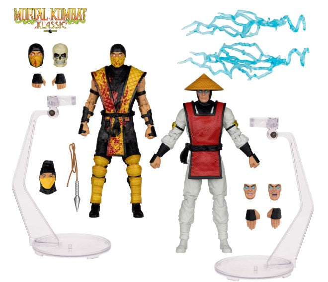 2pcs/set Game Mortal Kombat Spawn Sub Zero Scorpion KITANA LIU KANG Reptile 7" Articulated Action Figure Toys 17cm