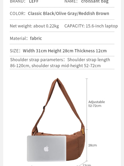 LEFF Simple Women's Crossbody Bag 2025 New Travel Casual Bag Outdoor Waterproof High Quality Shoulder Bag Uinsex Solid Colored