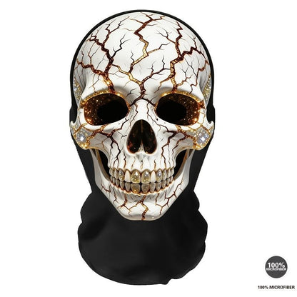 Skull Mask with Cracked Starry Eyes — A Quirky Headpiece Perfect for Halloween Cosplay. Also Doubles As A Breathable for Outdoor
