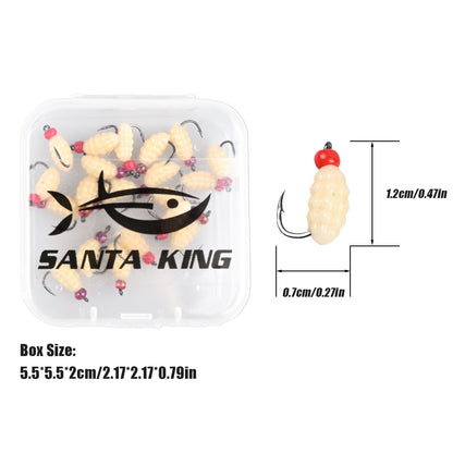 Micro Soft Fishing Lures with Hook 20/40Pcs Maggot Insect Fly Fishing Wet Lure Worm Bait for Trout Perch Bass Fishing Tackle