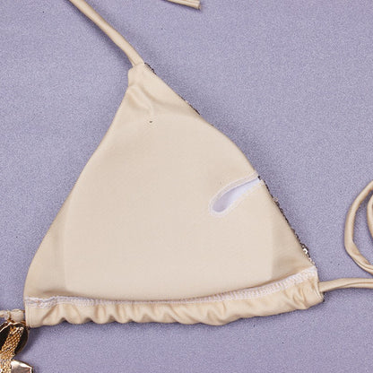 Sequins Sexy Bikinis Swimsuit With Rhinestones Women Swimwear Female Push Up Bikini Beach Swim Wear Bathing Suits Pool Bather