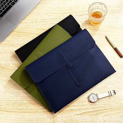 Business Office Luxury Document Bag PU Leather Custom Name Large Capacity A4 Paper File Bag Fashion Engrave Logo Storage Bags