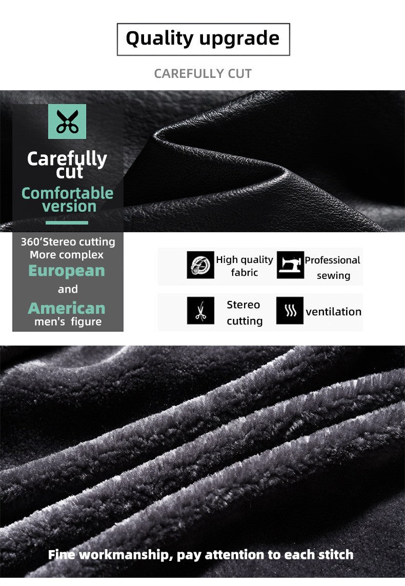 2024 Men Faux Leather Jacket High Quality Casual Zipper Fleece Warm Coats Winter Men Vintage Motorcycle Leather Jacket Men S-4Xl