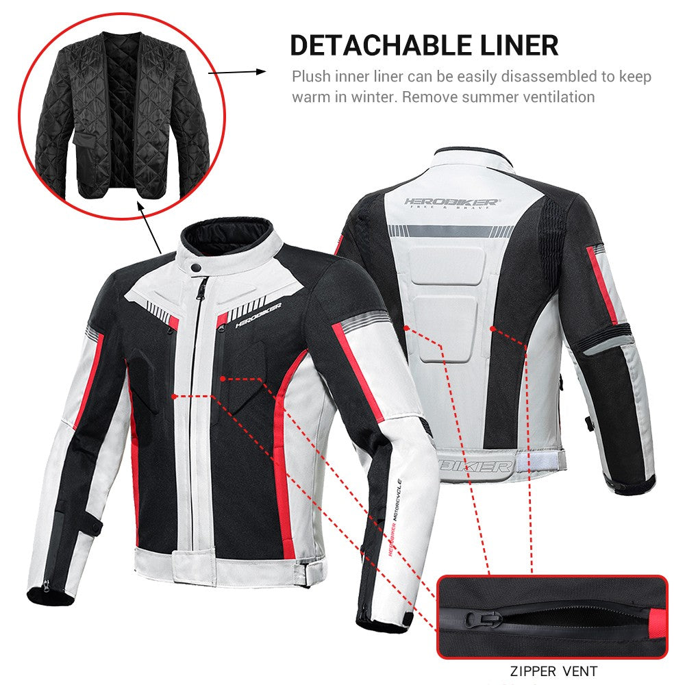 HEROBIKER Waterproof Motorcycle Jacket Man Racing Jacket Wearable Motorcycle Pants Moto Clothing With EVA Protection